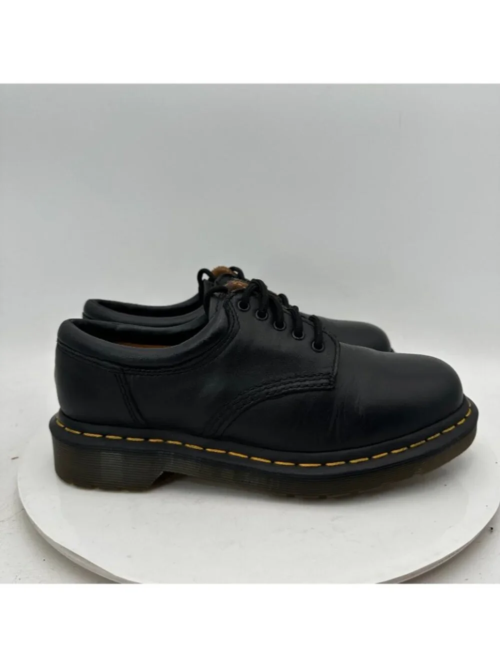 Dr. Martens 8053 Quad Men Size 6 Black Polished Smooth leather 5 Eye Derby Shoes